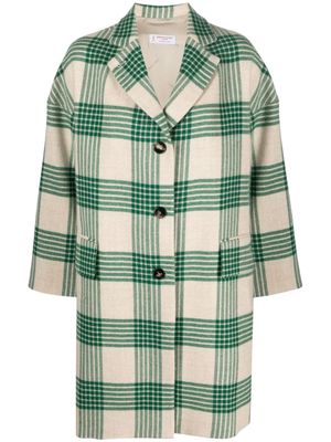 Alberto Biani plaid-check pattern single-breasted coat - Green