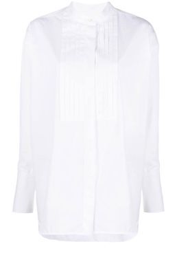 Alberto Biani pleat-panel long-sleeve shirt - White