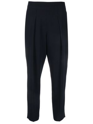 Alberto Biani pleated cropped trousers - Blue