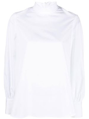 Alberto Biani roll-neck long-sleeve blouse - White