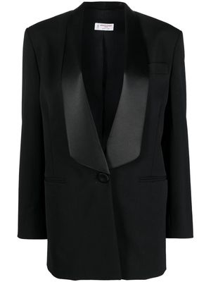 Alberto Biani satin-shawl-lapel blazer - Black
