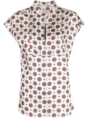 Alberto Biani short-sleeve printed blouse - White