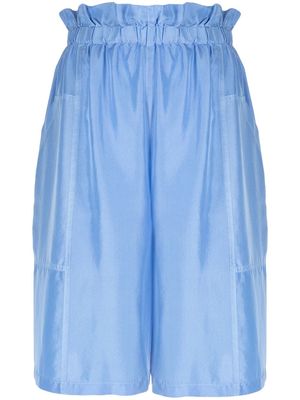 Alberto Biani silk paperbag-waist shorts - Blue