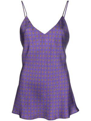 Alberto Biani silk patterned floral camisole top - Purple