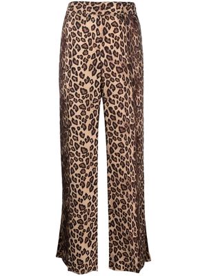 Alberto Biani straight-leg silk trousers - Brown