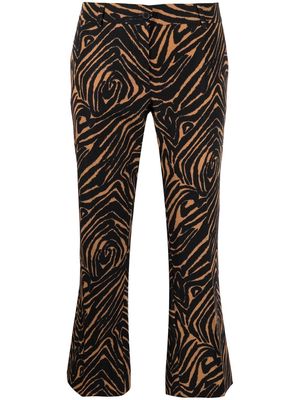 Alberto Biani zebra-print four-pocket flared trousers - Black
