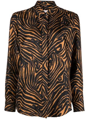 Alberto Biani zebra-print silk shirt - Black