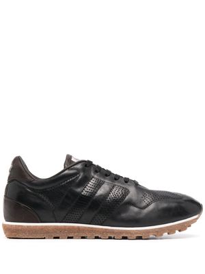 ALBERTO FASCIANI panelled low-top leather sneakers - Black