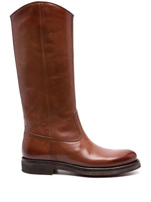 Alberto Fasciani polished knee-length boots - Brown