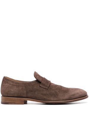 Alberto Fasciani strap-detail suede loafers - Brown