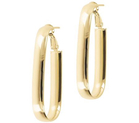 Alberto Milani Elongated Oval Hoop Earrings, 14 K Gold