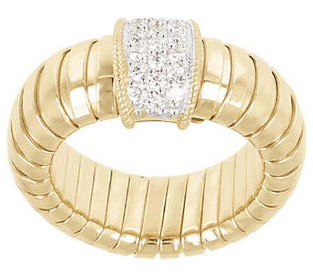 Alberto Milani Pave' Diamond Tubogas R ing, 14K Gold