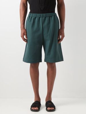 Albus Lumen - Elasticated-waist Twill Shorts - Mens - Green