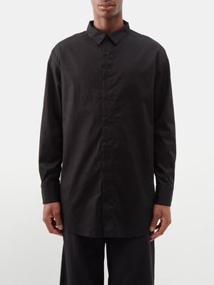 Albus Lumen - Oversized Merino Wool Shirt - Mens - Black
