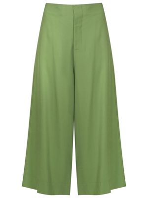 Alcaçuz cropped flared trousers - Green
