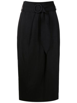 Alcaçuz high-waisted belted skirt - Black