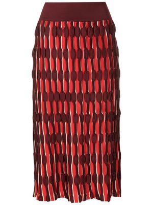Alcaçuz high-waisted jacquard skirt - Red