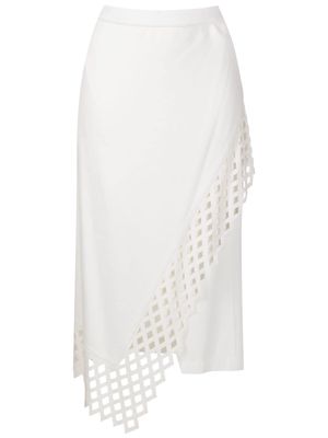 Alcaçuz Honeycomb asymmetric skirt - White