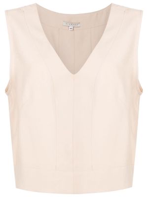 Alcaçuz slit-detail cropped vest - Neutrals