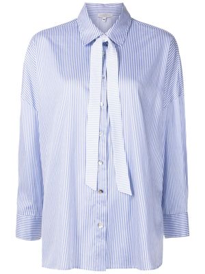 Alcaçuz tie-neck striped shirt - Blue