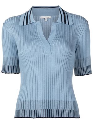 Alcaçuz V-neck ribbed-knit top - Blue