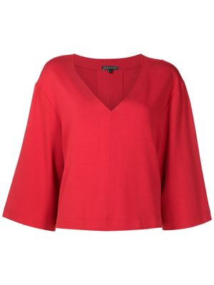 Alcaçuz V-neck wide-sleeved blouse - Red
