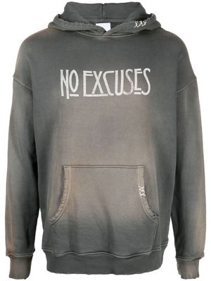 Alchemist bleach-wash slogan-print hoodie - Grey