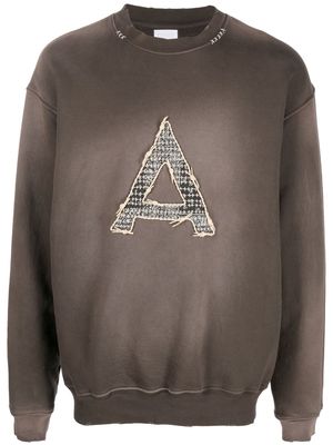 Alchemist knot-letter crew neck sweatshirt - Brown