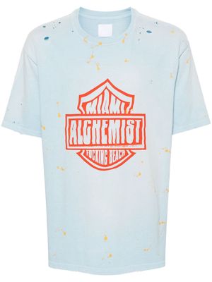 Alchemist logo-print distressed T-shirt - Blue