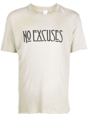 Alchemist 'no excuses' print cotton T-shirt - Grey