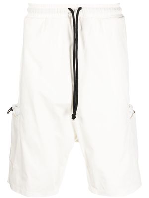 Alchemy drop-crotch drawstring Bermuda shorts - White