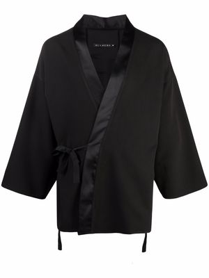 Alchemy satin-trim wrap jacket - Black