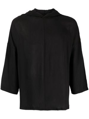 Alchemy three-quarter sleeve cotton-blend hoodie - Black