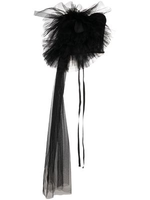 Alchemy tulle-layered strapless flared gown - Black