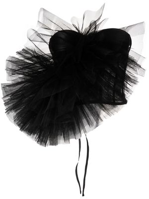 Alchemy tulle-layered strapless gown - Black