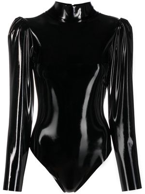 Alchemy x Lia Aram faux-leather bodysuit - Black