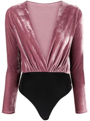 Alchemy x Lia Aram plunging neckline bodysuit - Pink