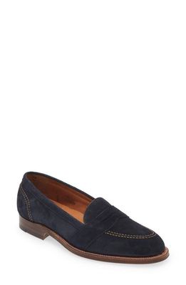 Alden Penny Loafer in Navy Suede