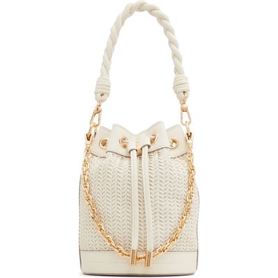 ALDO Auen Woven Bucket Bag in Bone 