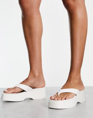 ALDO Delphy chunky flip flop sandals in off white