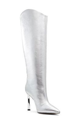 ALDO Devondra Pointed Toe Knee High Boot in Silver