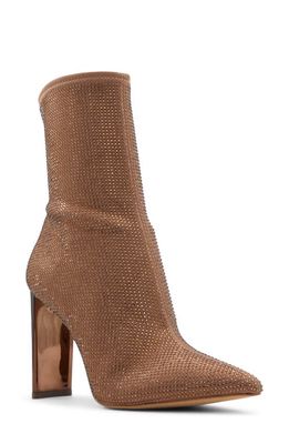 ALDO Dove Embellished Pointed Toe Bootie in Bronze