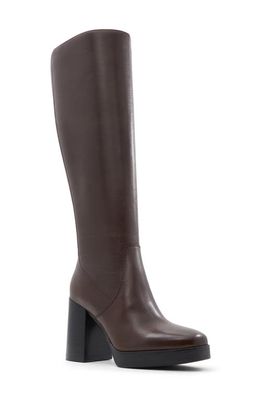 ALDO Equine Knee High Boot in Dark Brown
