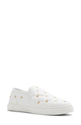 ALDO Frieswen Butterfly Quilted Slip-On Sneaker in Other White