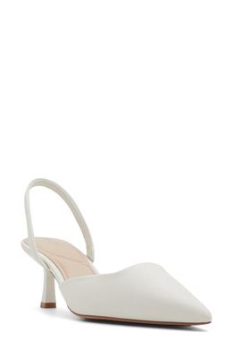 ALDO Gavedessi Pointed Toe Slingback Pump in White/Bone