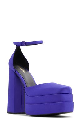 ALDO Grandle Ankle Strap Platform Pump in Bright Purple