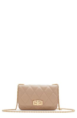 ALDO Grydyyx Quilted Faux Leather Convertible Crossbody Bag in Medium Beige