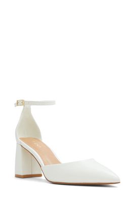 ALDO Jan Ankle Strap Pointed Toe Pump in White