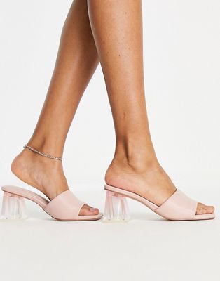 ALDO Kylah mule heeled sandals with frosted heel in pink
