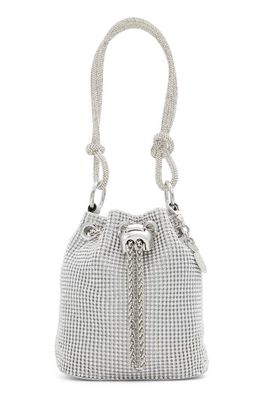 ALDO Marvelax Embellished Bucket Bag in Silver
